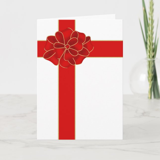 Röd julpilbåge helgkort (Framsida)