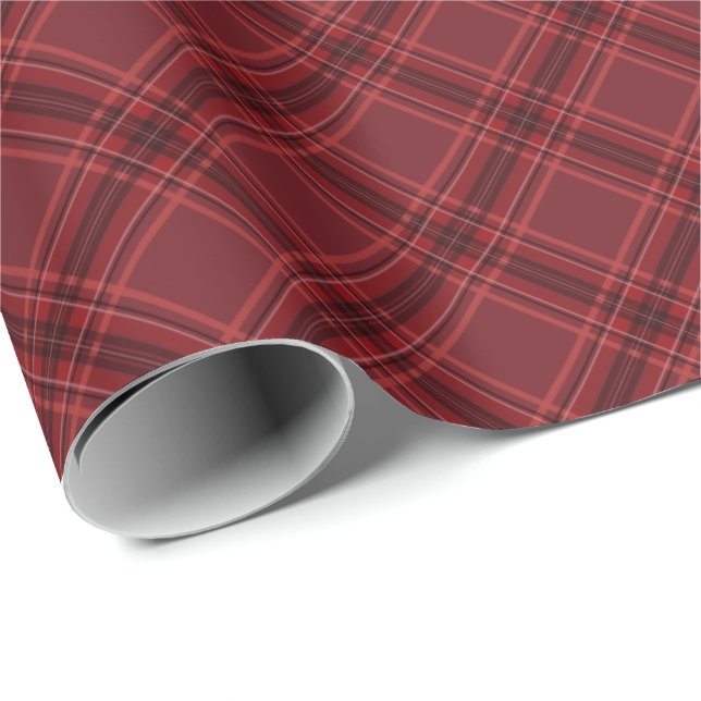 Röd julplaid klassisk jul presentpapper (Rullad Hörn)