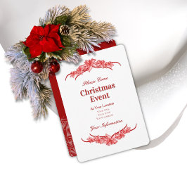Röd julpoinsettia-inbjudan inbjudningar