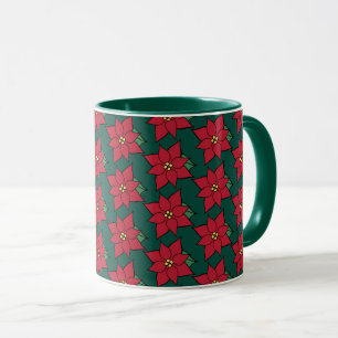 Röd julpoinsettia kaffemugg present