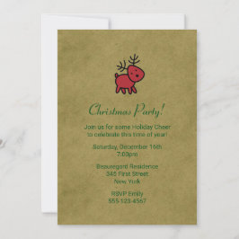 Röd julren illustration Festfirande inbjudan