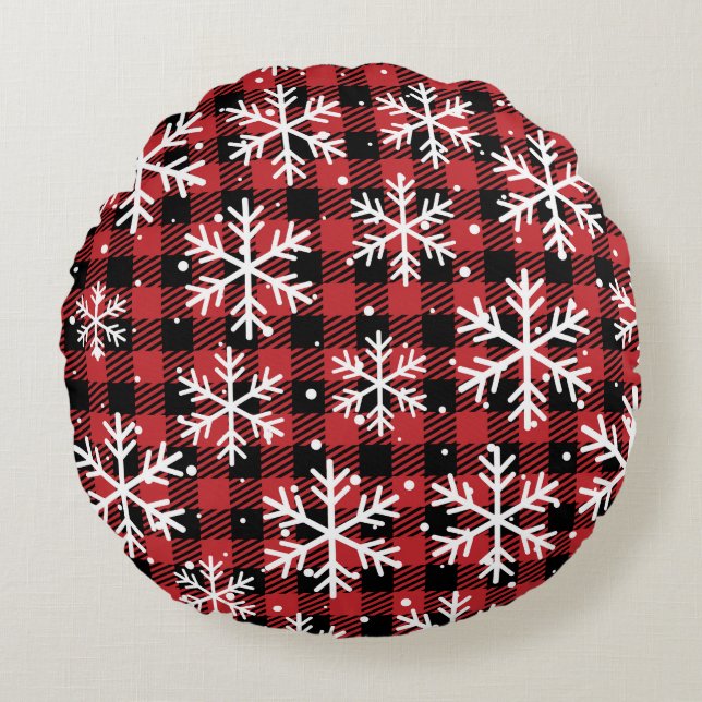 Röd julrunda Pillow Rund Kudde (Framsidan)