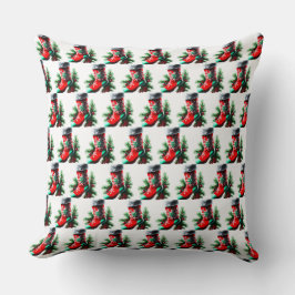 Röd julsko med Julgran Kudde