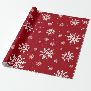 Röd julsnowflake mönster presentpapper