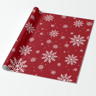 Röd julsnowflake mönster presentpapper