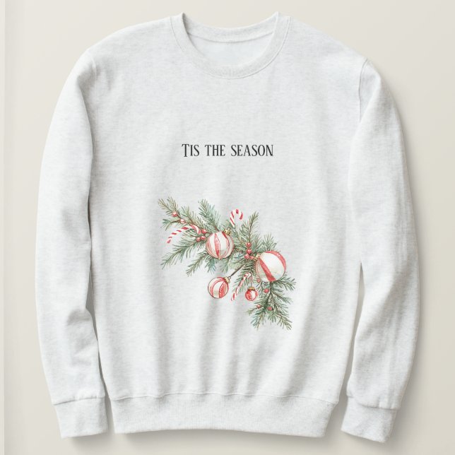 Röd julstav Godis Weihnachten T Shirt (Design framsida)