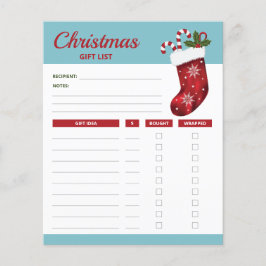 Röd julstrumpa - Julklappslistplaner