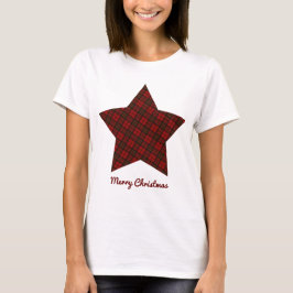Röd jultjärtan Star God jul text T-shirt