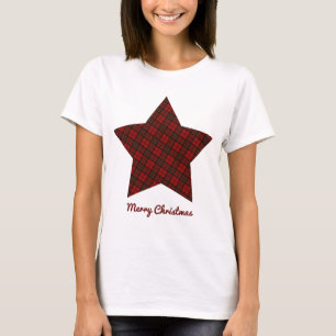 Röd jultjärtan Star God jul text T-shirt