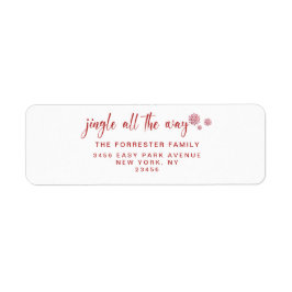 Röd jultomte Jingle hela vägen Returadress Etikett