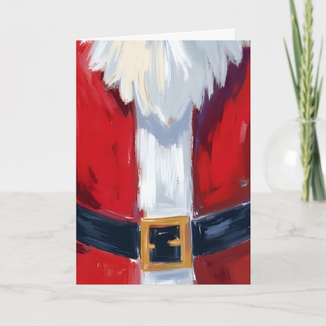 Röd jultomtedräkt jul kort (Framsida)