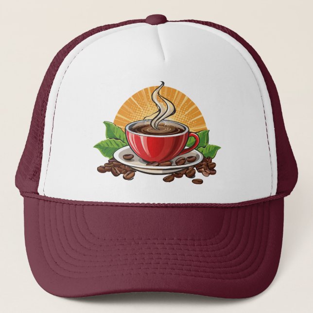 Röd kaffekopp keps (Framsida)