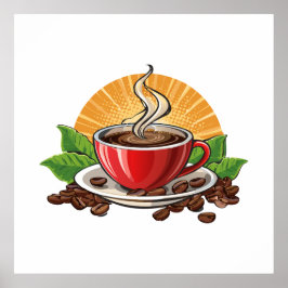 Röd kaffekopp poster
