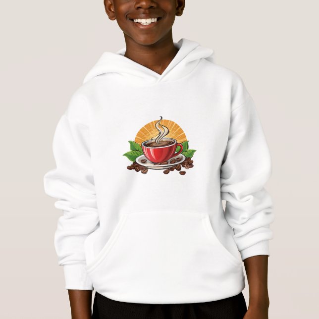 Röd kaffekopp t shirt (Framsida)