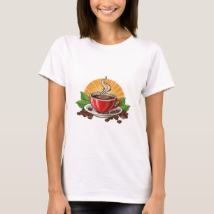 Röd kaffekopp t shirt