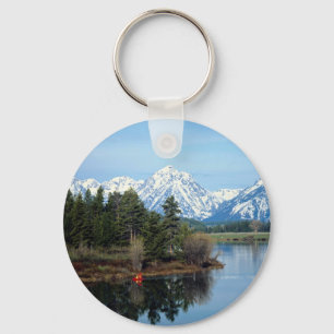 Röd kajak, storslagen Teton nationalpark, USA Nyckelring