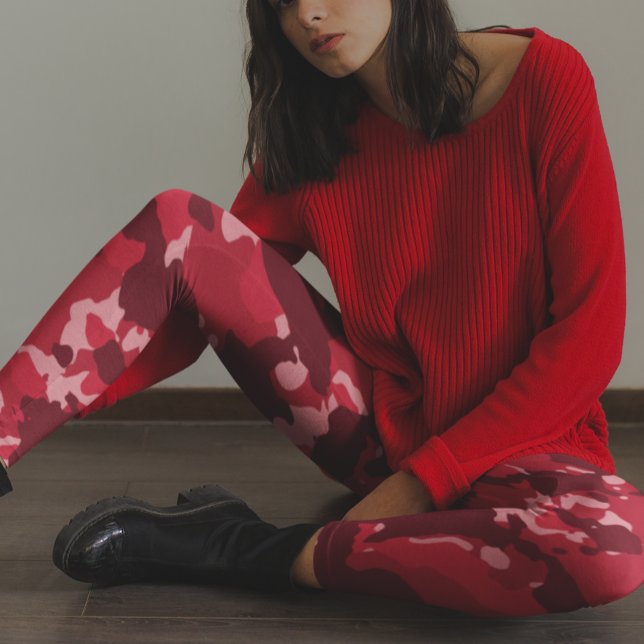 Röd kamouflage Camo Mönster militäraktion Leggings (Skapare uppladdad)