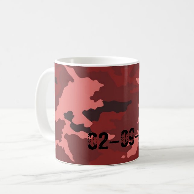 Röd kamouflage mönster kaffemugg (Framsida vänster)