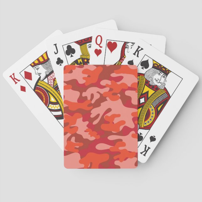 Röd kamouflage spel kort (Baksidan)