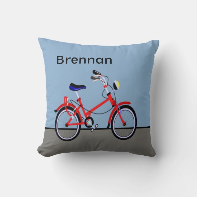 Röd känd anpassade för cykel och för väg kudde (Framsida)