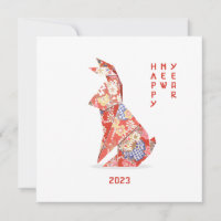 Röd kanin Origami År för kanin 2023