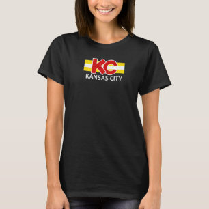 Röd Kansas City Klassisk Röd Gul Ränder Retro K T Shirt