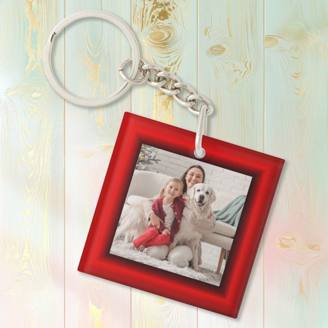 Röd kant foto (Red Border Keychain)