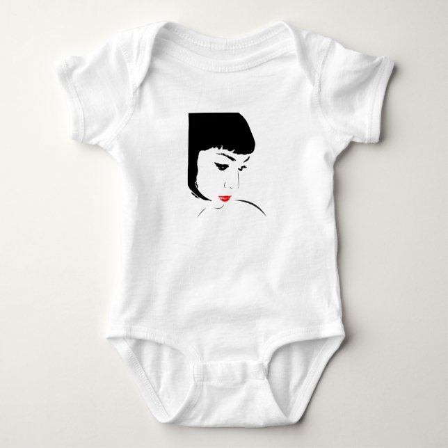 Röd kantdam tee shirt (Framsida)