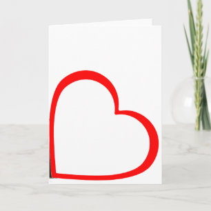Röd kantlinje hjärta på sidan Minimalistisk Kort