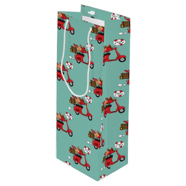 Röd kardinal Älskare på Scooter (Framsidan Vinklad)