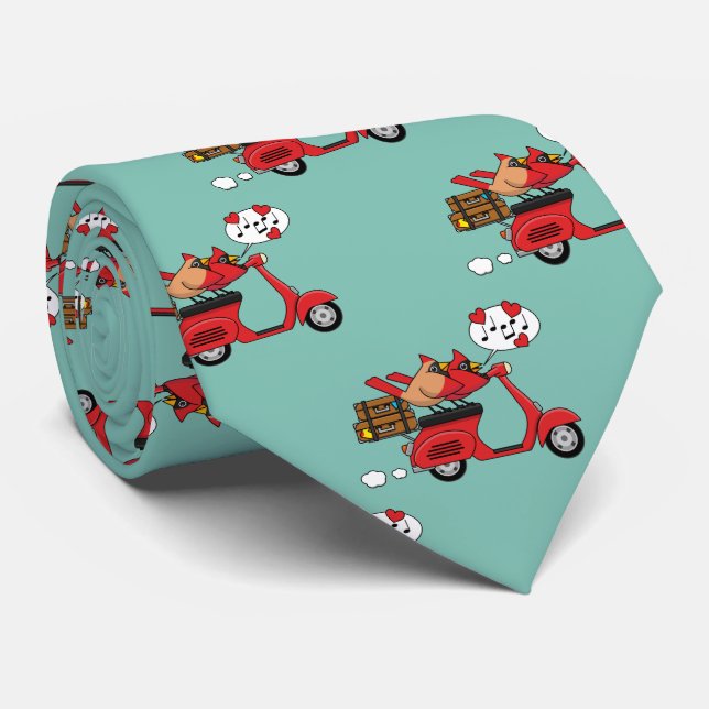 Röd kardinal Älskare på Scooter Slips (Rullad)