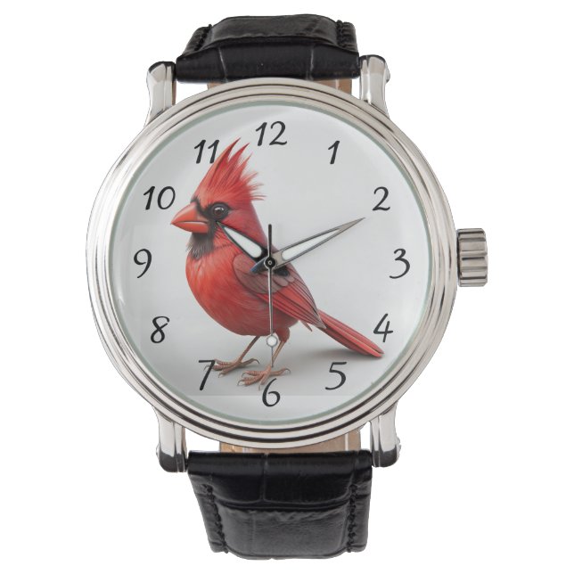 Röd kardinal armbandsur (Framsida)