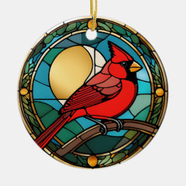 Röd kardinal Bird - fastsatt kardinalmemorior av g Julgransprydnad Keramik