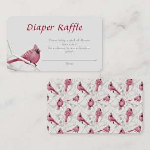 Röd kardinal Bird Shower Raffle Tilläggskort