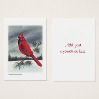 Röd kardinal Bird Watercolor Visitkort