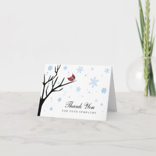 Röd kardinal Bird Winter Snowflake Sympathy Helgkort