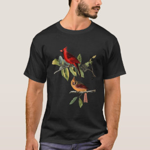 Röd kardinal fågel, manlig hona för kardinalfåglar t shirt