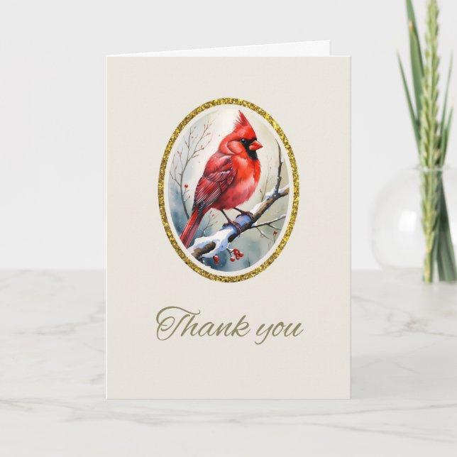 Röd kardinal Funal Memorial - tackkort (Framsida)