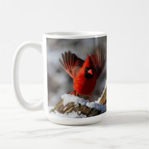 Röd kardinal i Snö Kaffemugg
