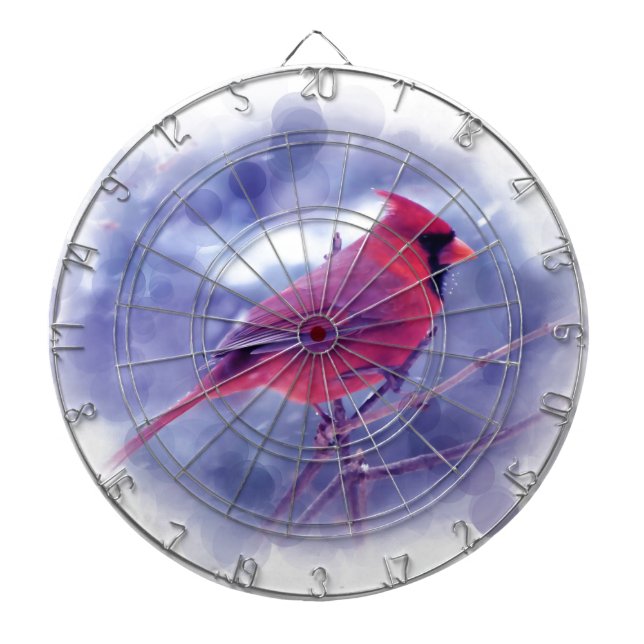 Röd kardinal i Snöstorm Piltavla (Framsidan)