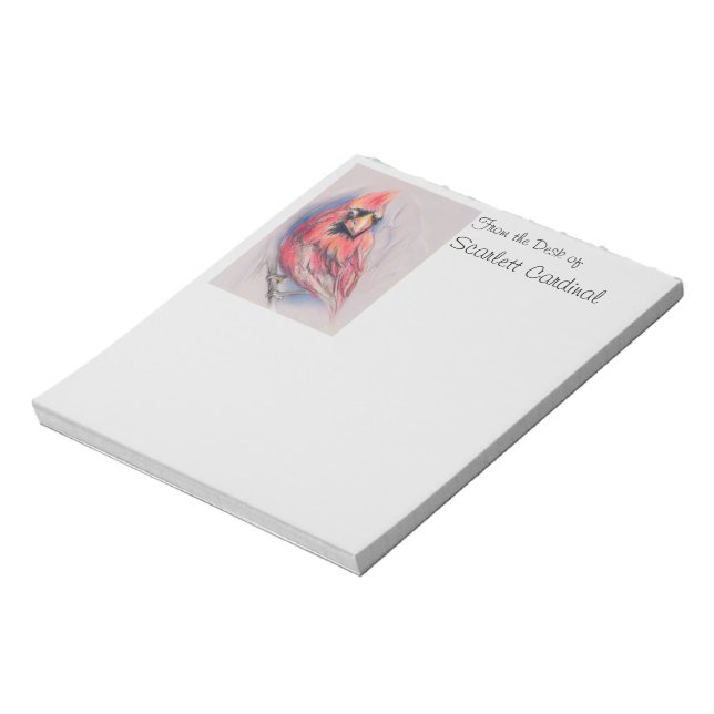 Röd kardinal i vinter anteckningsblock (Roterad)