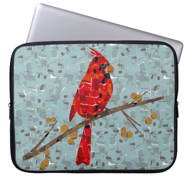 Röd Kardinal, julens fågel Laptop Sleeve (Framsidan)