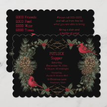 Röd kardinal krans jul Pot Luck Middag 