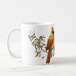 Röd kardinal Lovebird White Coffee Mugg