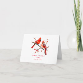 Röd kardinal på Holly Träd-hälsningskort Kort