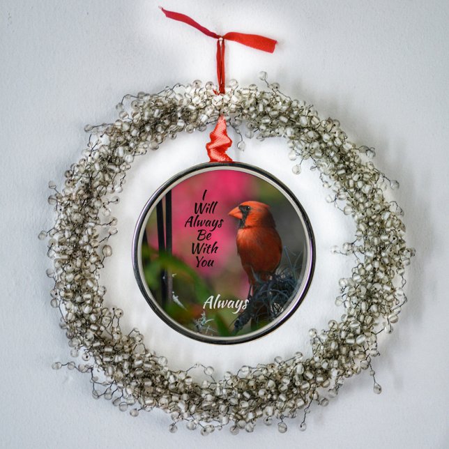 Röd kardinal Personlig Memorial Julgransprydnad Metall (Skapare uppladdad)