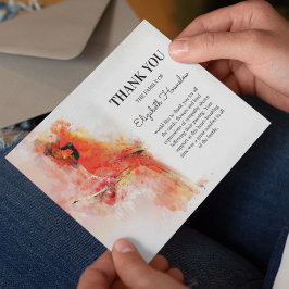 Röd Kardinal Sympati Begravning Tack Kort