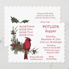 Röd kardinal Utandning Julpot Tur-tillskott Inbjudningar