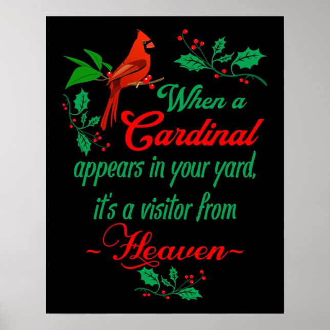 Röd kardinalfågel - Julcitat Poster (Framsidan)