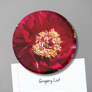 Röd Karl Rosenfield Peony Magnet